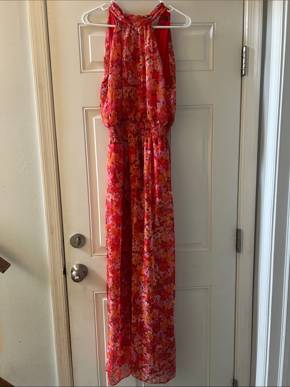 Women’s Pink Floral Halter Jumpsuit